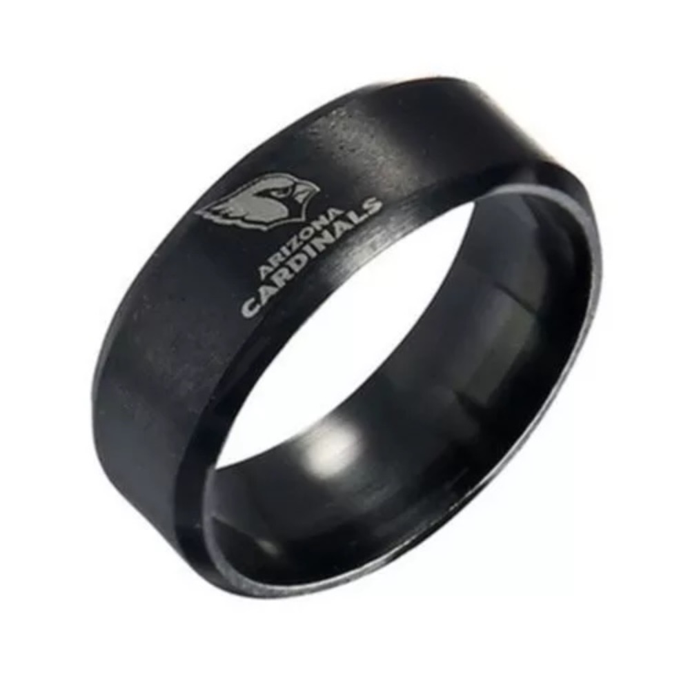 Arizona Cardinals Black Stainless Steel Ring
